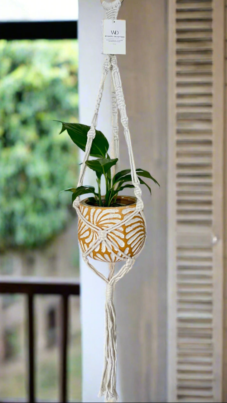 Plant & Pot Hanger - White